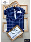 Blue Colour Outluk Cotton Check Stylish Party Wear Shirt 01